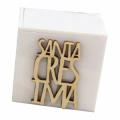 Cubox + Sritta in Legno Cresima 5,5x5,5 cm