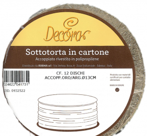 Decora Sottotorta rotondo Oro/Argento diam. cm. 13 (12 pezzi)