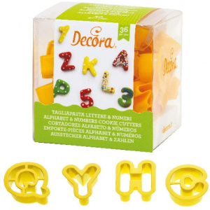Tagliapasta kit 36 pz. LETTERE e NUMERI 2 X 1,6 cm.