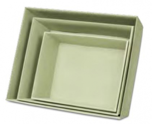 Cesti Vassoio Conico Verde/Giallo 27X20X8