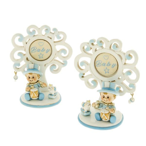 Jolly Albero della Vita Azzurro con Tamburello H. 10 cm. set da 2 pezzi