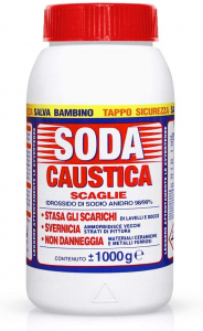 Soda Caustica in scaglie 1 Kg. barattolo Marten