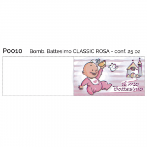 Bigliettini NASCITA BATTESIMO CLASSICO ROSA - 25 Bigliettini