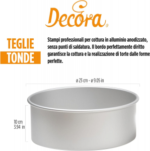 Decora teglia anodizzata TONDA ALTA cm 23x10H