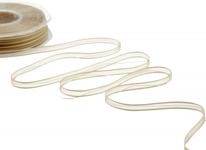 Nastro VELO BORDI RASO tirante centrale 6mm 50 mt. BEIGE