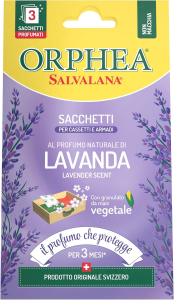 Orphea Salvalana 3 sacchetti per cassetti e armadi - LEGNO DI CEDRO