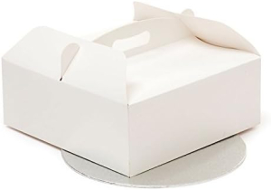 Scatola Porta Torta 36x36x12 con cake board rotondo35,5 cm.