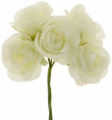 Fiore Singolo Rosa Bianco 4 cm. 12 Set da 6 pezzi B0704BIAN