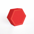 Astuccio Esagonale 8x8x4 cm. ROSSO 2 SCOMPARTI CON FOIL IN ORO (set da 20 pz.)