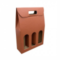 Scatola Portabottiglie 3 bottiglie con maniglia CORTEN